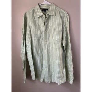 Banana Republic Classic Men's Striped Linen Cotton Blend Button Down Shirt